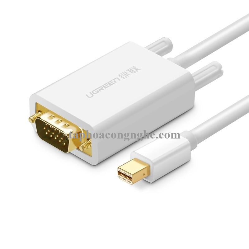 Ugreen 10444 3M Màu Trắng Cáp chuyển đổi Mini DP sang VGA hỗ trợ phân giải 1080P MD103 30010444